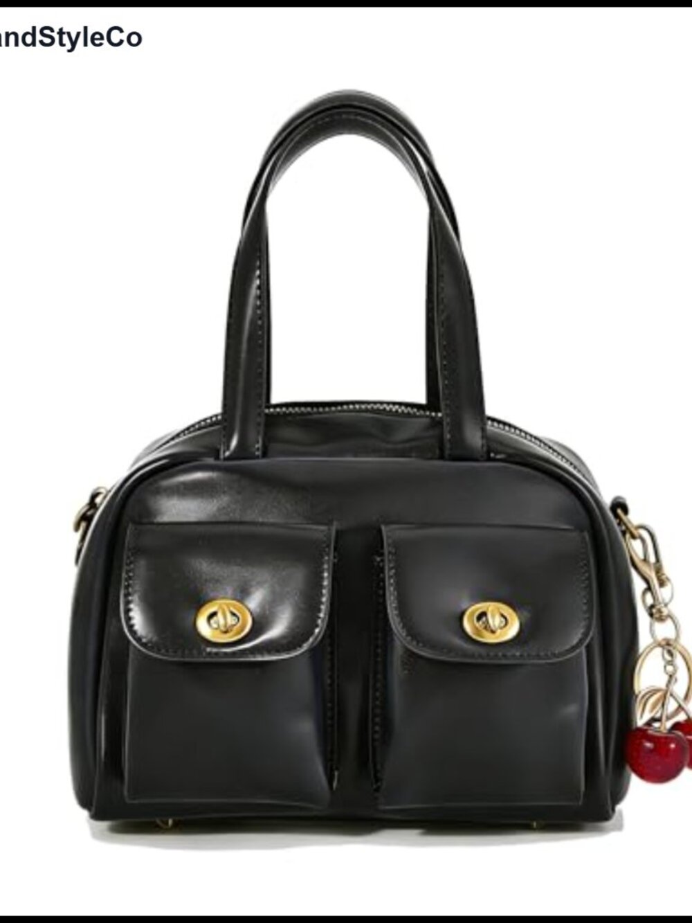 Vintage Turn Lock Purse for Women Y2K Handbag Faux Leather Satchel